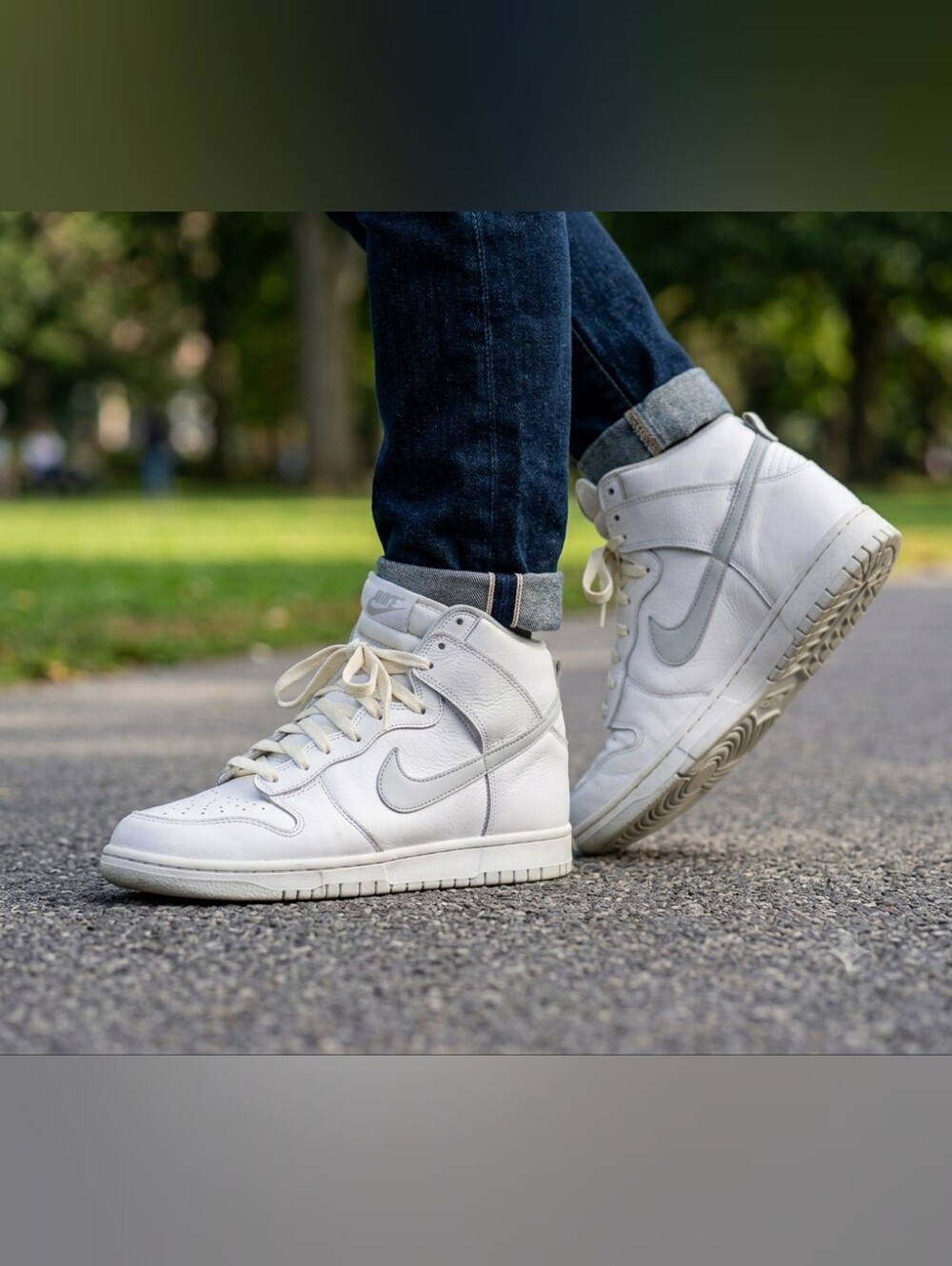 Nike Dunk High SP Pure Platinum White Leather Men's High-Top Sneakers Size 11